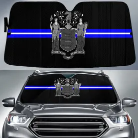 Black Line White Blue Liberty And Prosperity Printed Car Sun Shades Cover Auto Windshield Coolspod