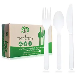 100% Compostable Cutlery Set, 380 Pack