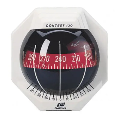 17295 - CONTEST 130 COMPASS - BRACKET MOUNT  - WHITE COMPASS WITH RED CARD - PLASTIMO