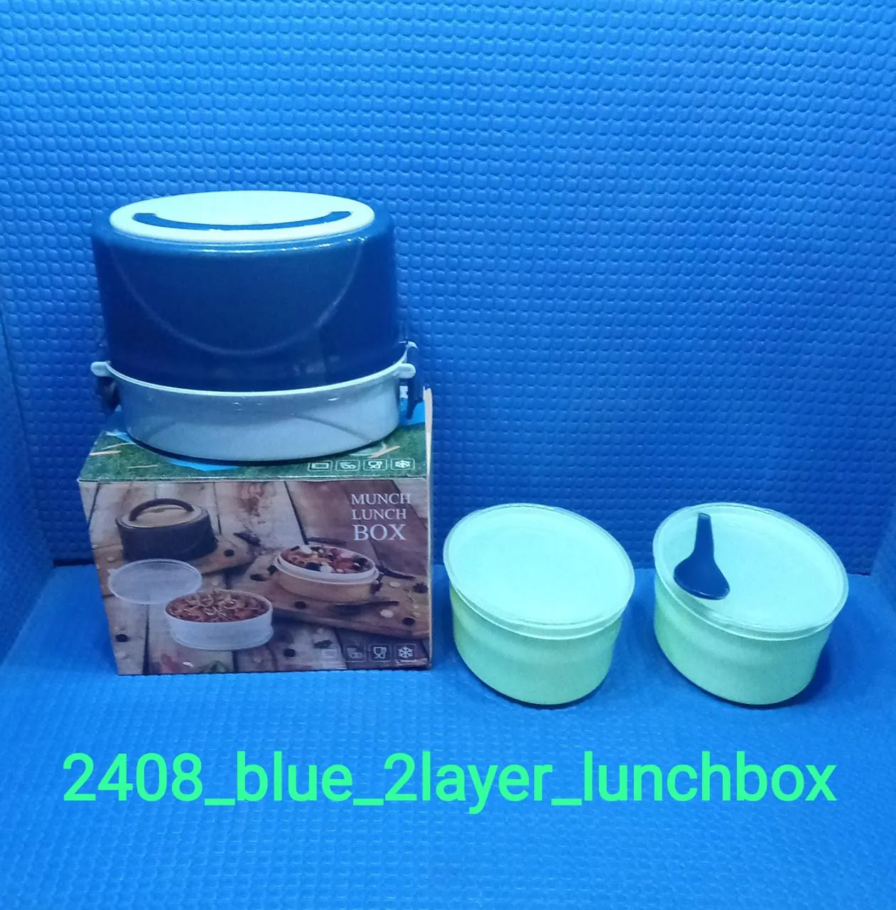 2408 BLUE CLASSIC 2 LAYER LUNCH BOX | AIRTIGHT LUNCH BOX