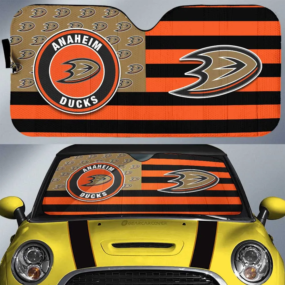 Anaheim Ducks Car Sunshade Custom US Flag Style