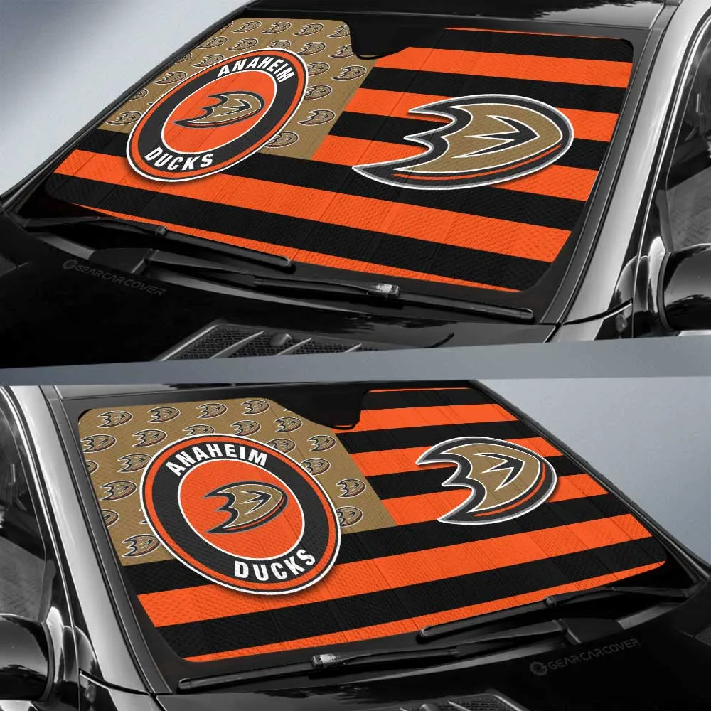 Anaheim Ducks Car Sunshade Custom US Flag Style