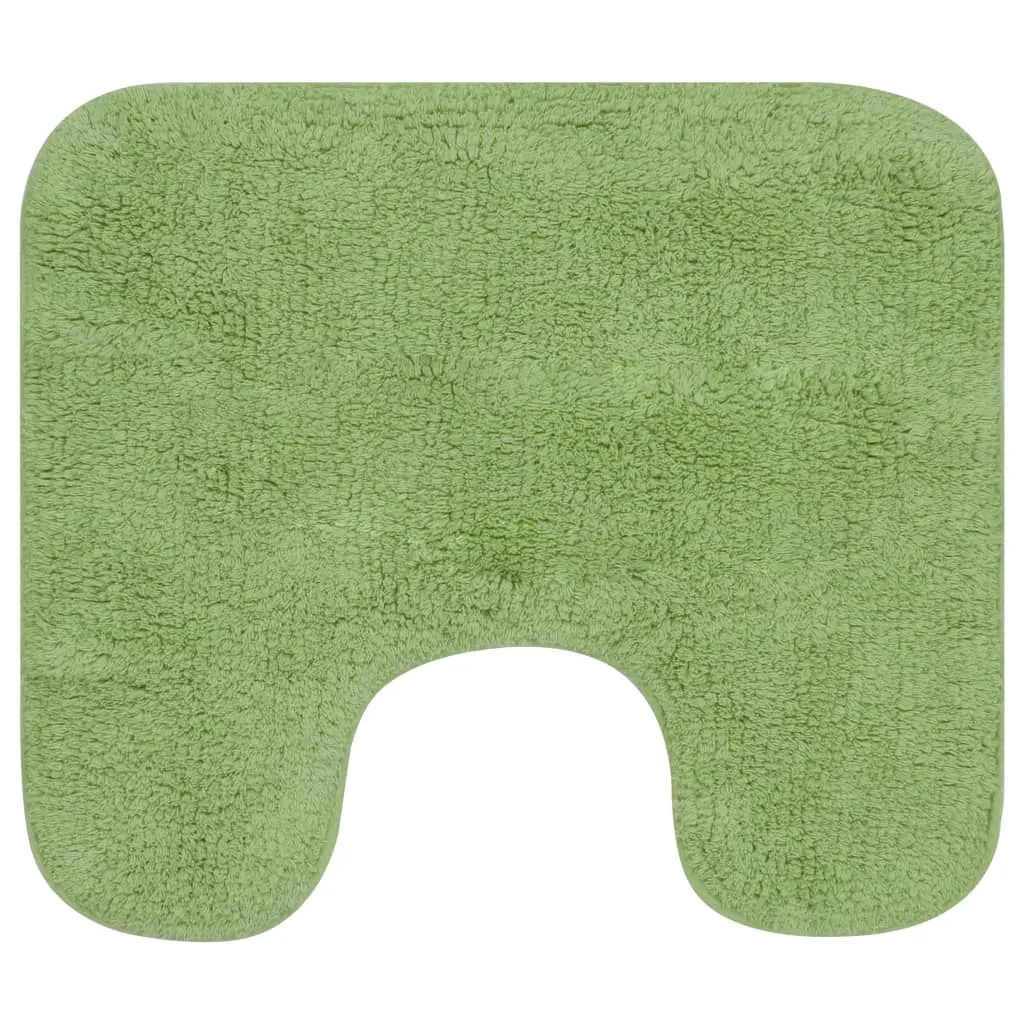 Bathroom Mat Set 3 Pieces Fabric Green