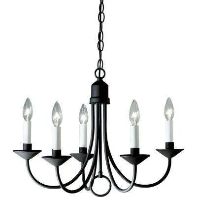 Black 5 Light Chandelier