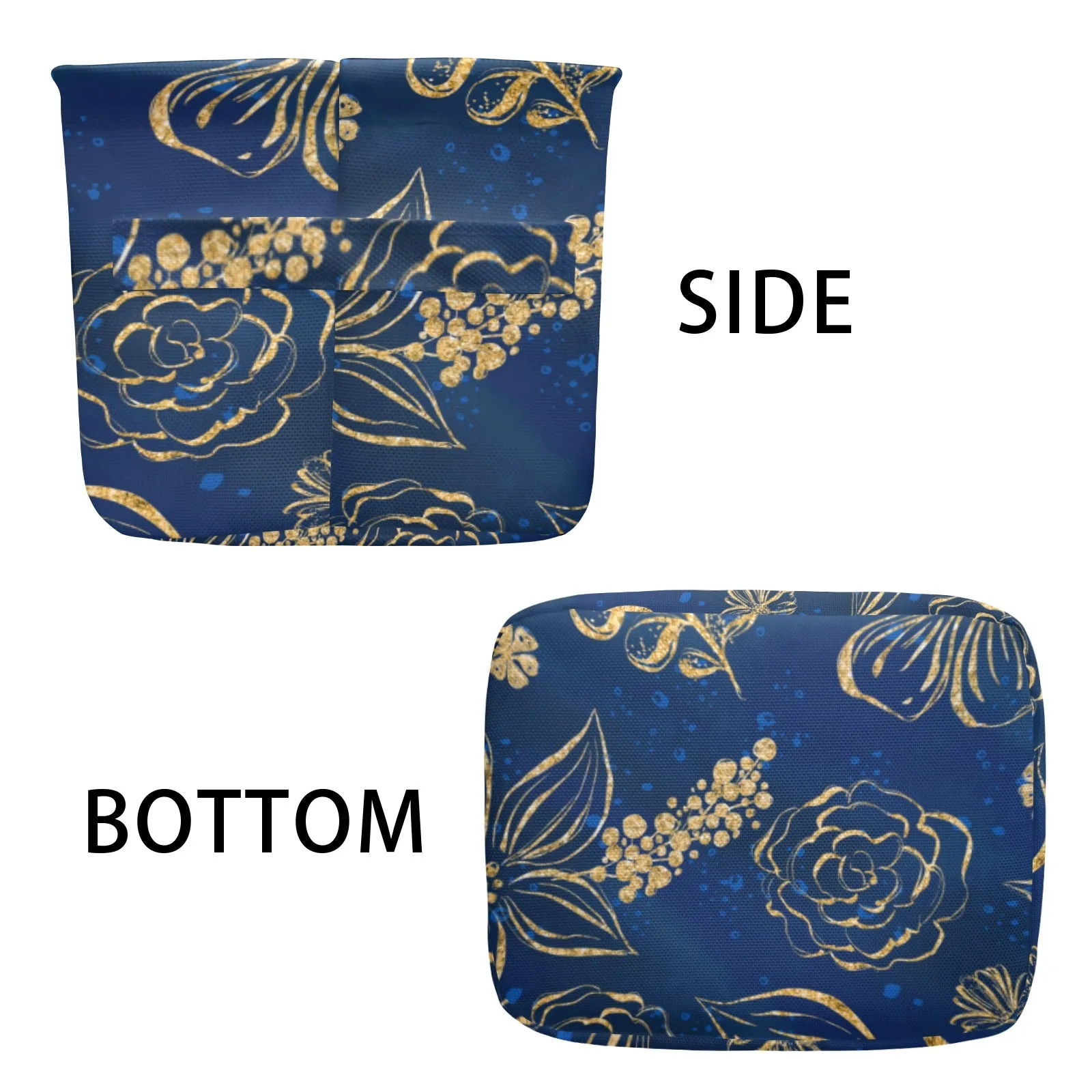 Blue & Gold Fabric Storage Basket