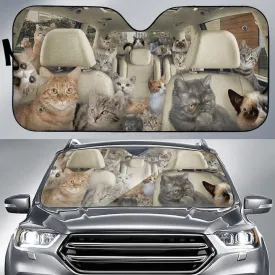 Cats All Family Car Sunshade, Cat Car Sun Shade Windshield