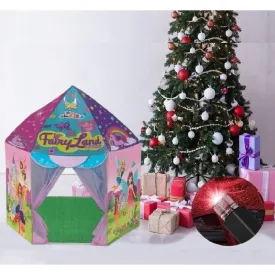 Combo of 2 Creative Tent Castle Play House With Rechargeable USB Mini Star Laser Light for Kids