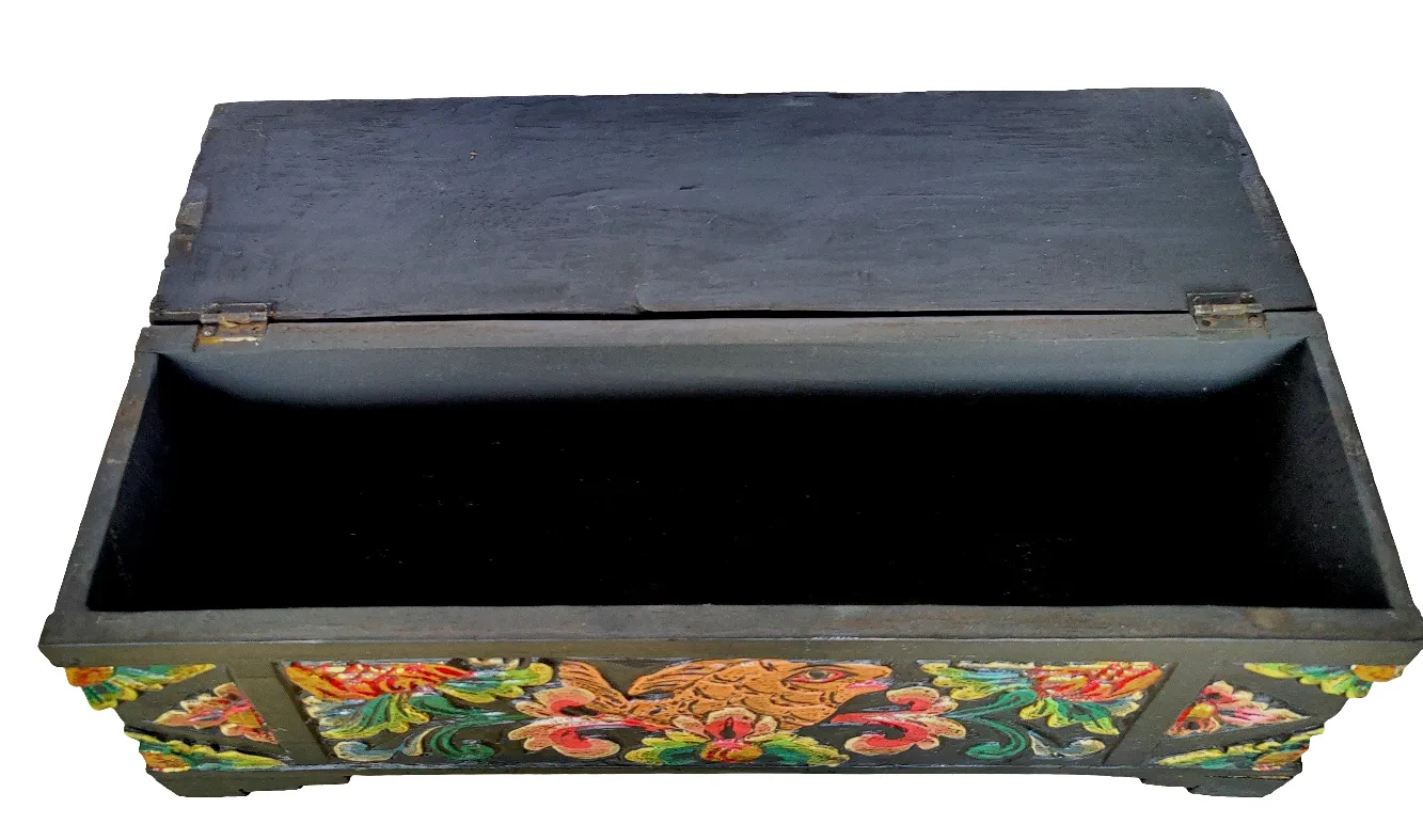 Home Decor. Storage Accessory. Beautiful Decorative Handcrafted and Painted Wooden Box.