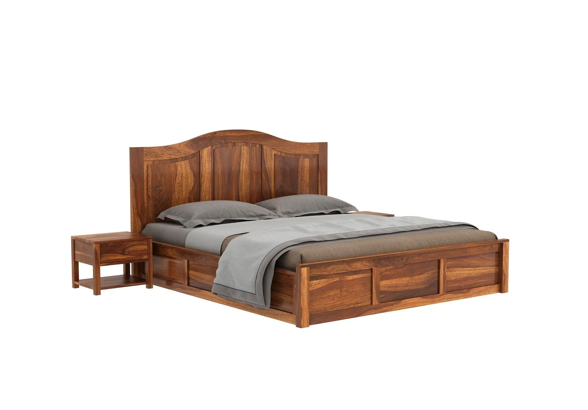 Nectar Sheesham Wood Bed with Box Storage