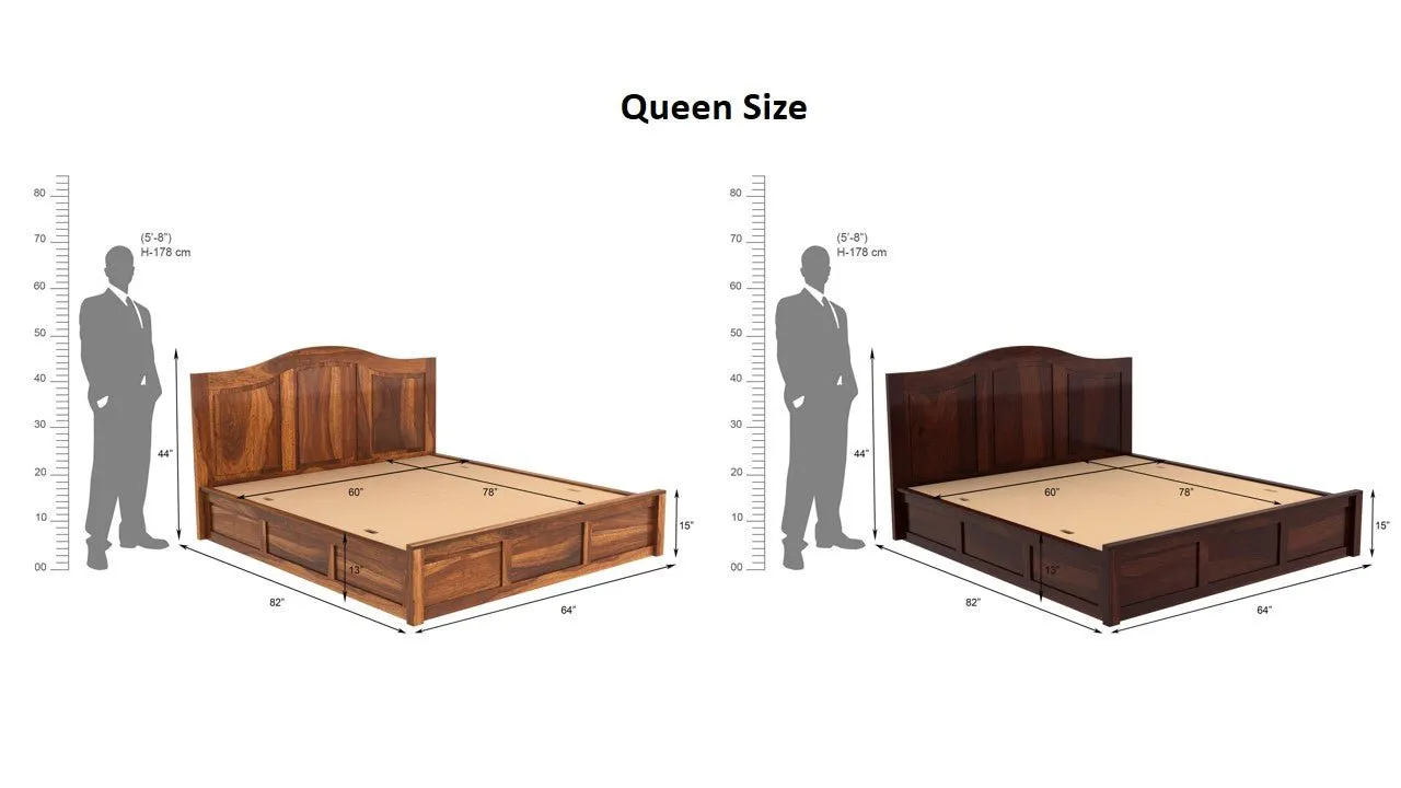 Nectar Sheesham Wood Bed with Box Storage