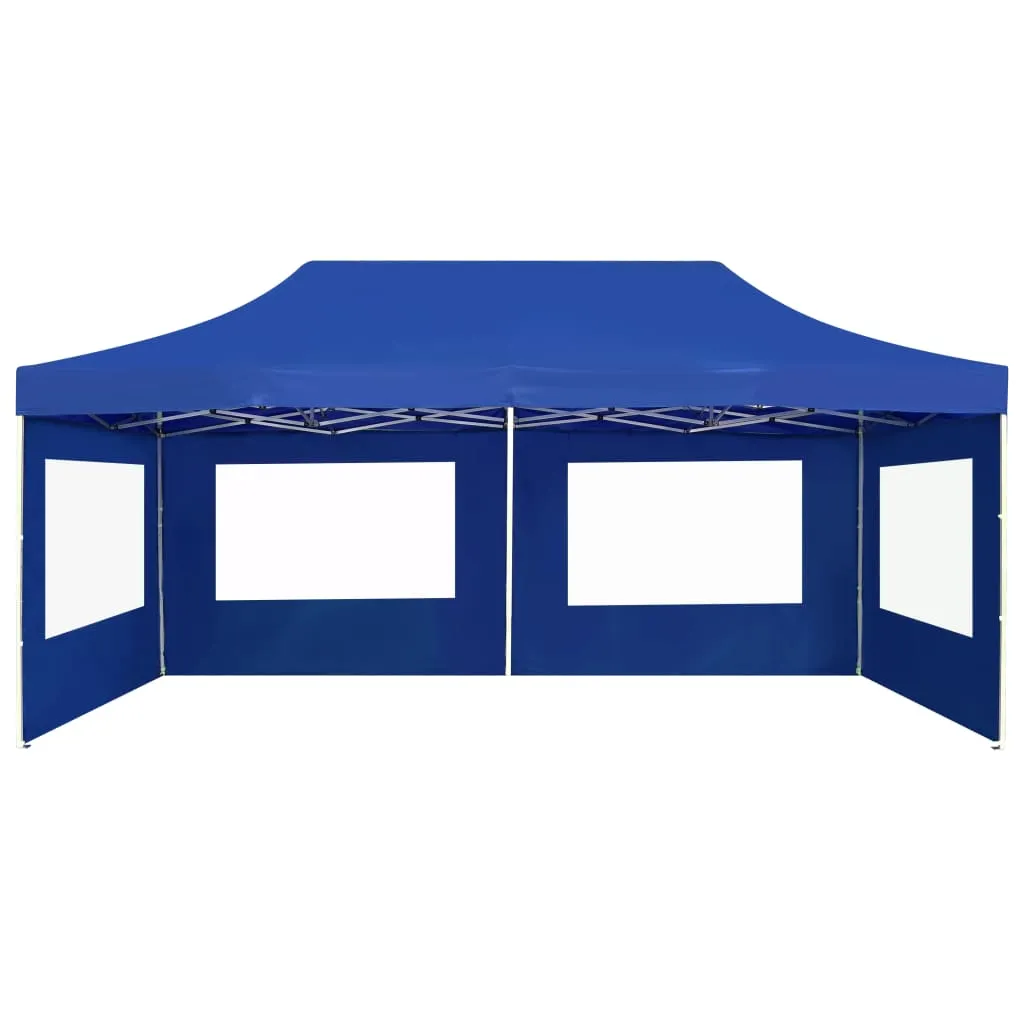 Professional Folding Party Tent with Walls Aluminium 6x3 m Blue