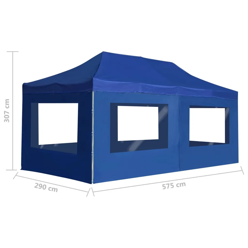 Professional Folding Party Tent with Walls Aluminium 6x3 m Blue